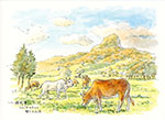 墾丁大尖山牧場_賴英澤 繪_Kenting Ranch_Mt Dajian02_painted by Lai Ying-Tse